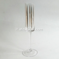Flute di champagne in vetro con decalcomania in oro